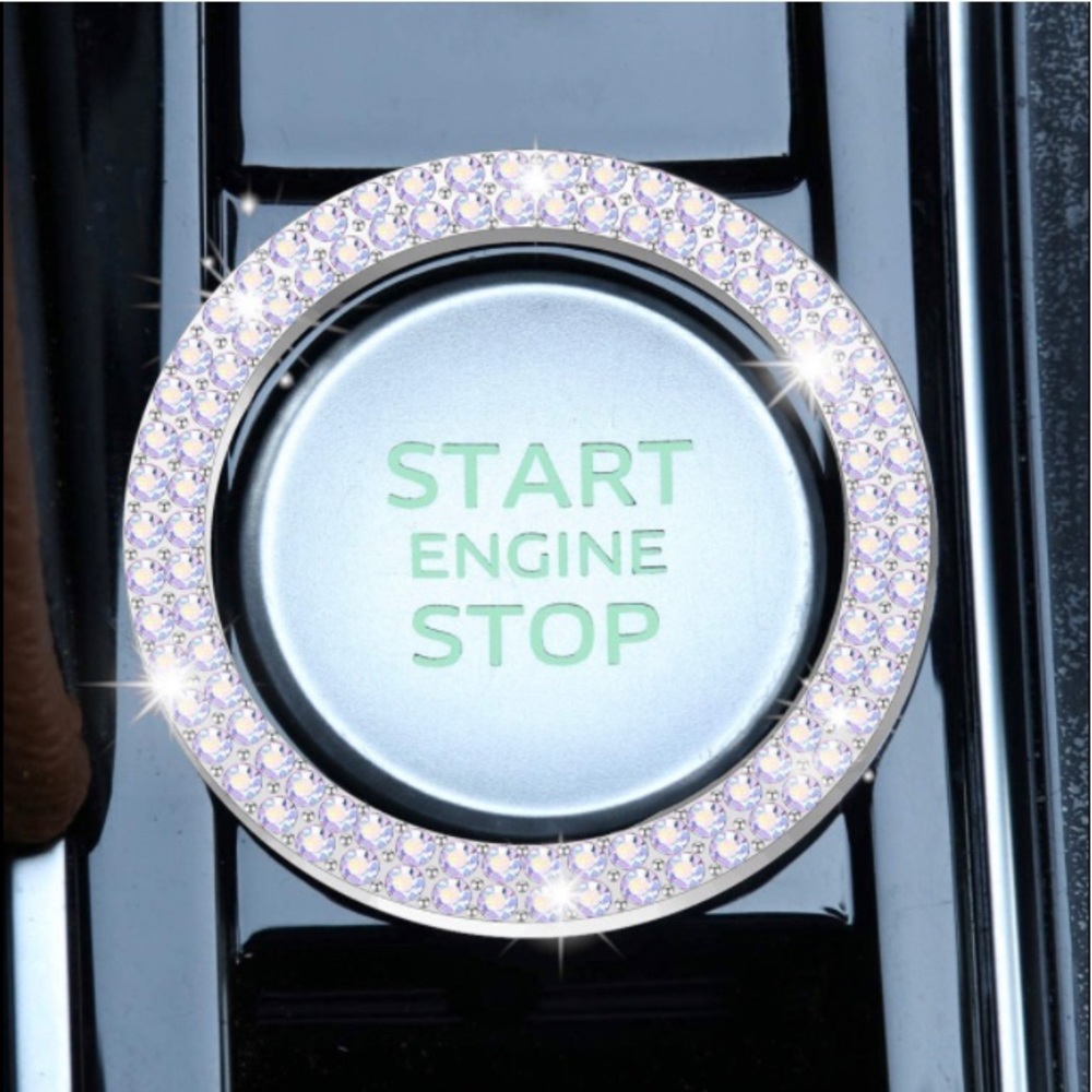Rhinestone Car Engine Start Stop Decoration Ring